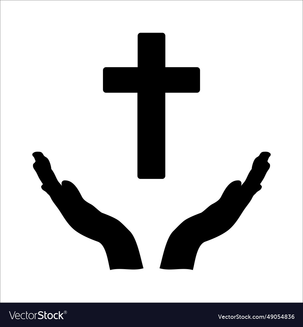 Silhouette Hands Folded In Prayer Royalty Free Vector Image