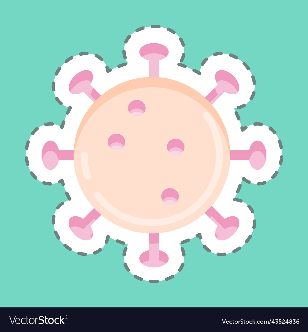 Sticker line cut flu virus suitable for flu Vector Image