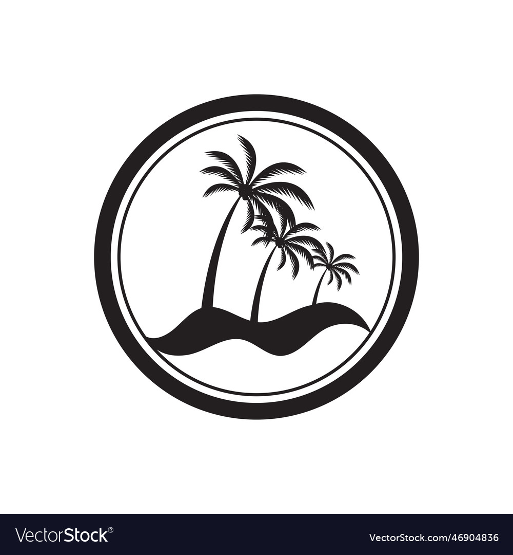 Tropical island design template Royalty Free Vector Image