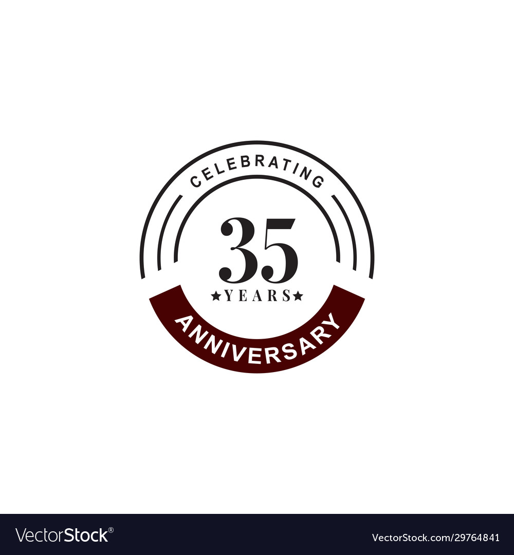 35th year anniversary emblem logo design template Vector Image