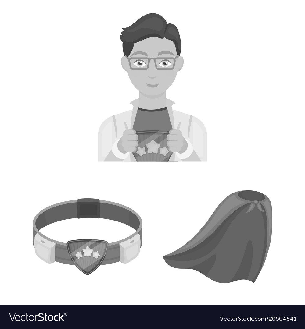 A Fantastic Superhero Monochrome Icons In Set Vector Image