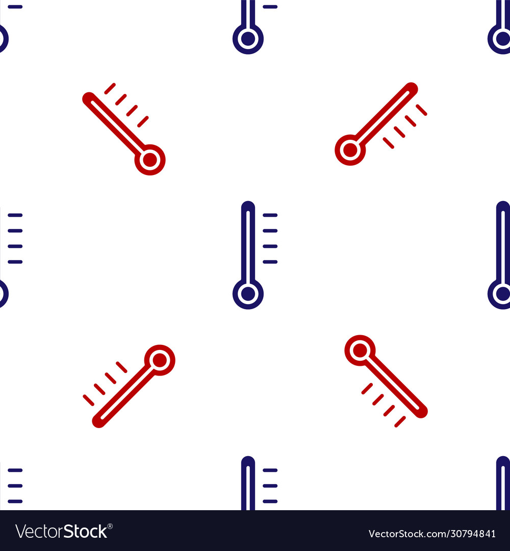 Blue and red meteorology thermometer measuring