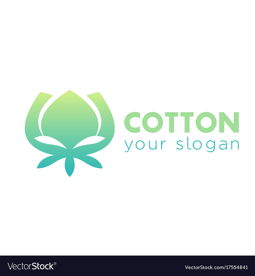 Cotton logo element on white