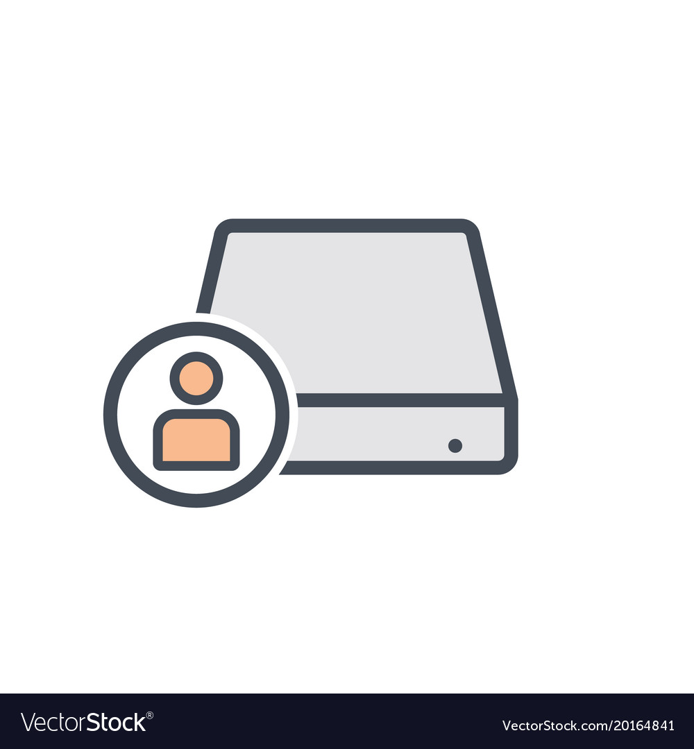 Disk drive hard storage user icon