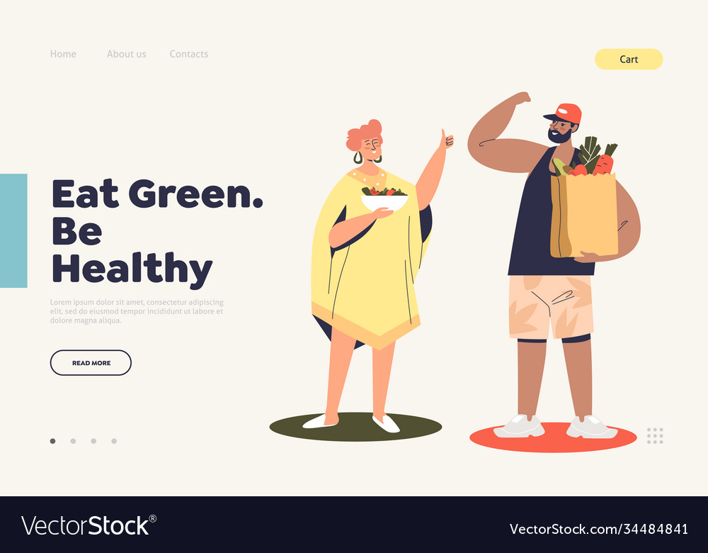 Eat green and healthy landing page template