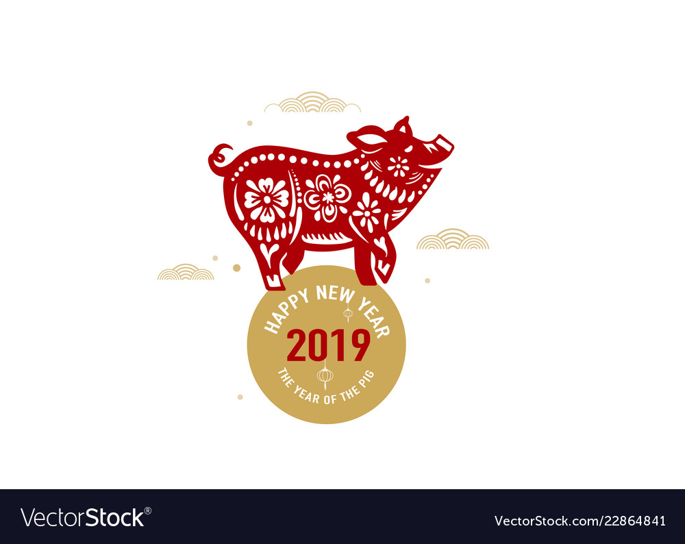 Frohes chinesisches Neujahr 2019 - Lucky Schweine