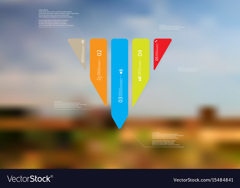Infographic template with triangle vertically Vector Image