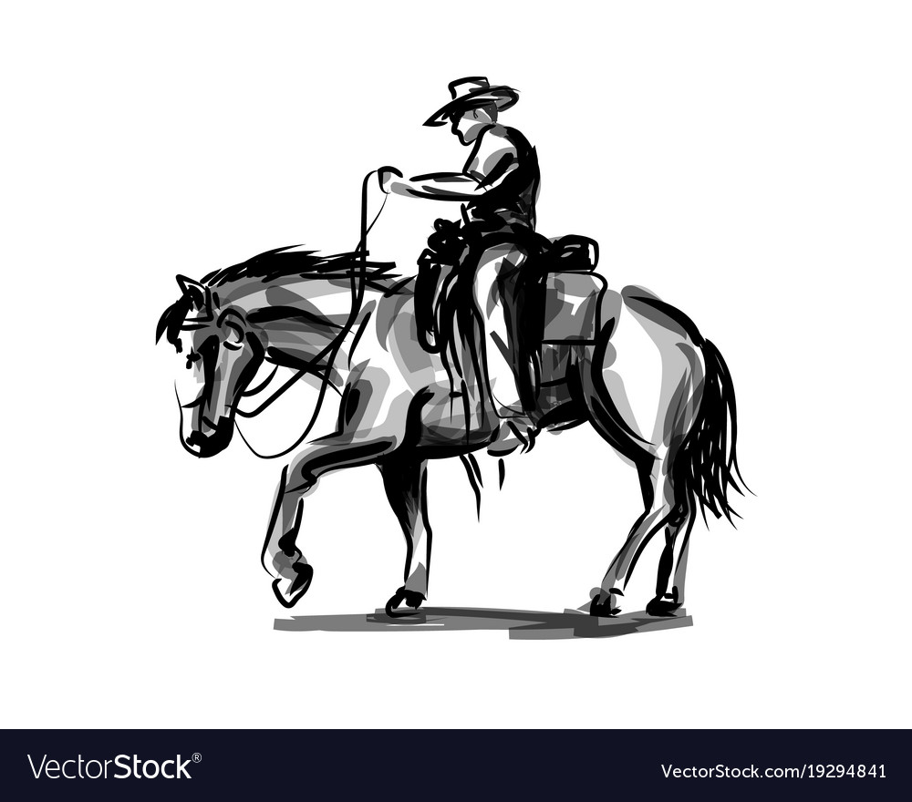 How To Draw A Cowboy On A Horse