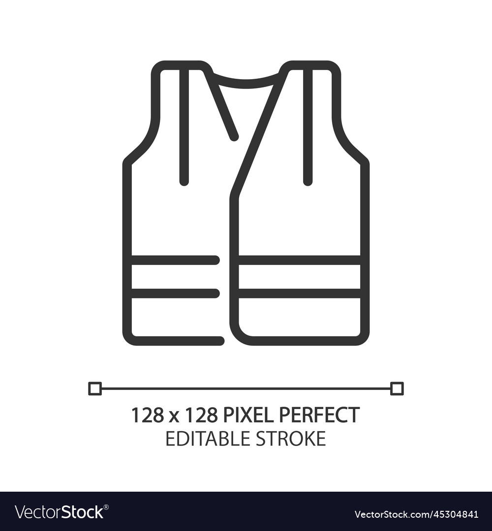 Reflective vest pixel perfect linear icon