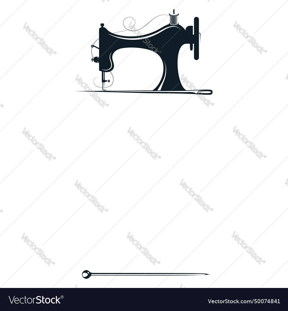 Sewing Machine Needle And Pin Frame For Sewing Vector Image Sewing Machine Needle And Pin Frame For Sewing Vector Image