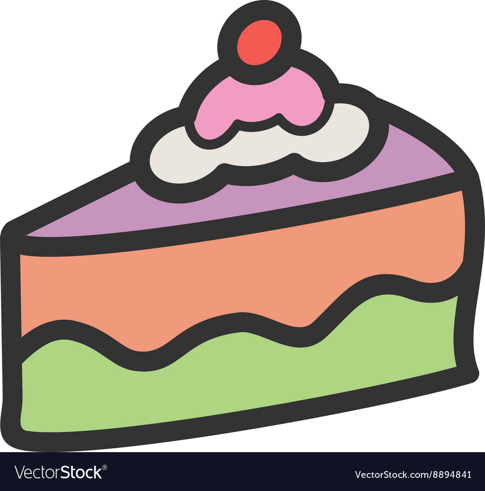 Slice of cake i Royalty Free Vector Image - VectorStock