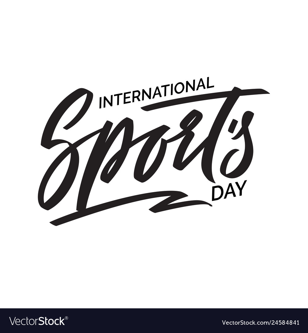 Sports Day Text Design Calligraphy Royalty Free Vector Image
