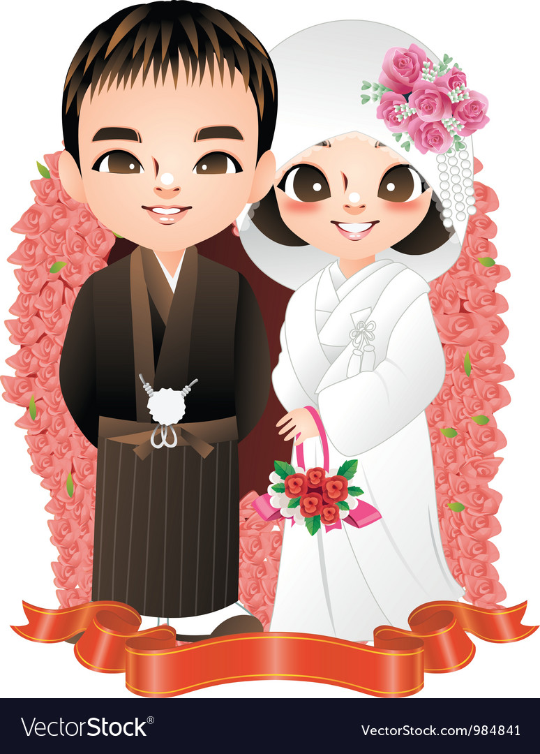 Wedding japan Royalty Free Vector Image - VectorStock