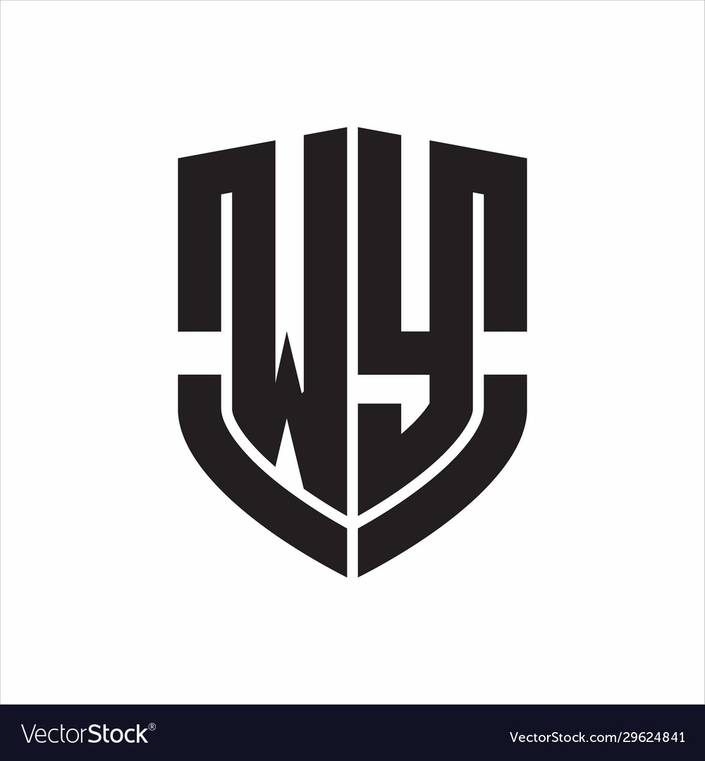 Wy logo monogram with emblem shield shape design Vector Image