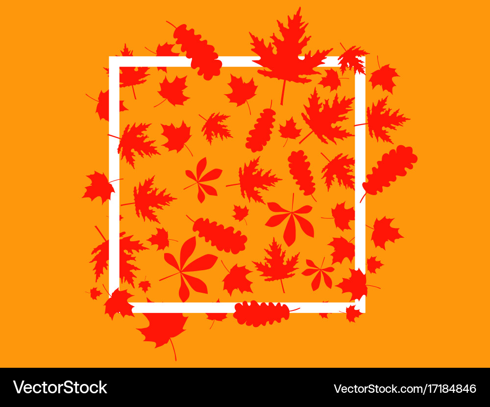 Autumnal frame with leaves Royalty Free Vector Image