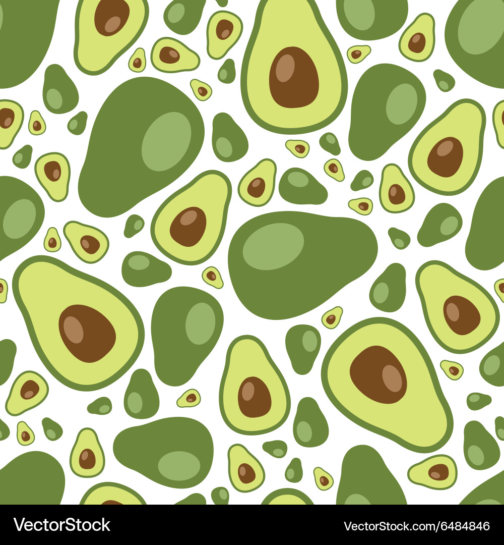 Avocado seamless pattern Royalty Free Vector Image