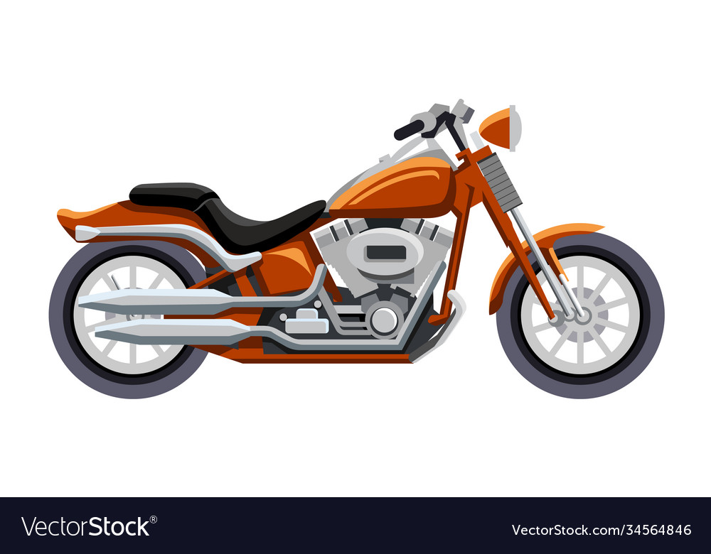 Classic motorcycle isolated on white background