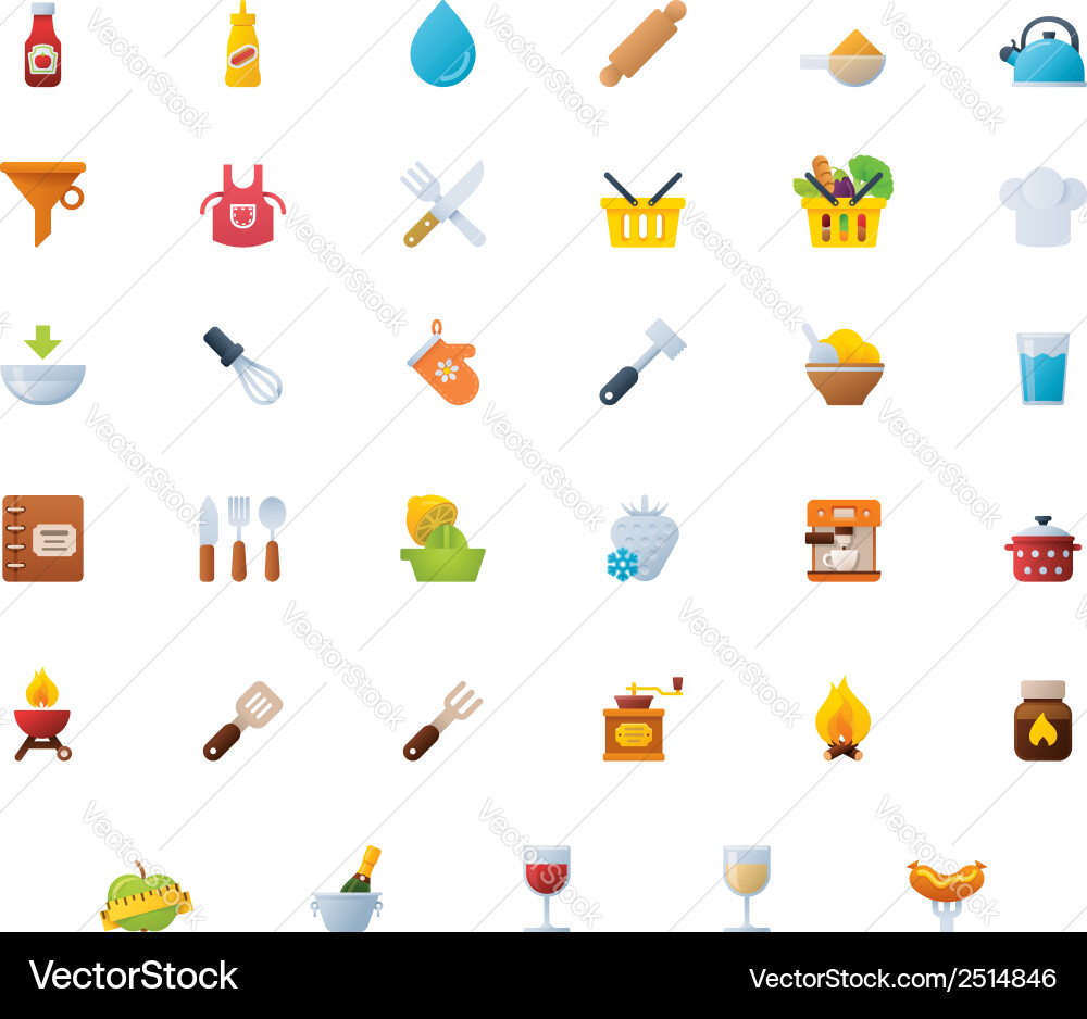 Cooking icon set Royalty Free Vector Image - VectorStock
