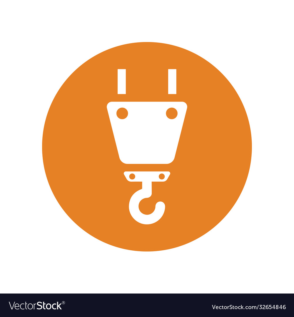 Crane hook icon orange Royalty Free Vector Image