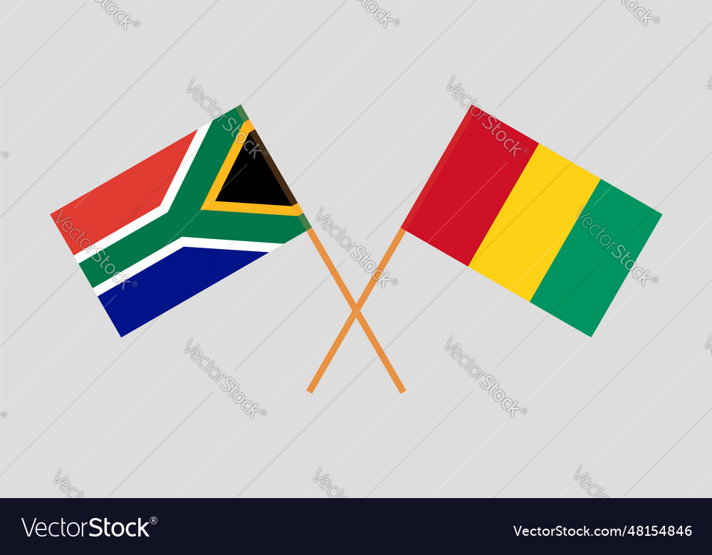 Crossed flags of republic south africa Royalty Free Vector