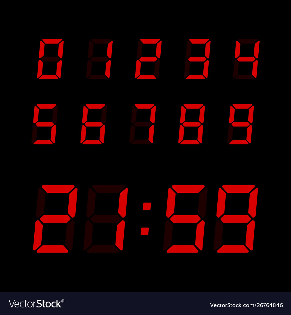 Digital clock number set