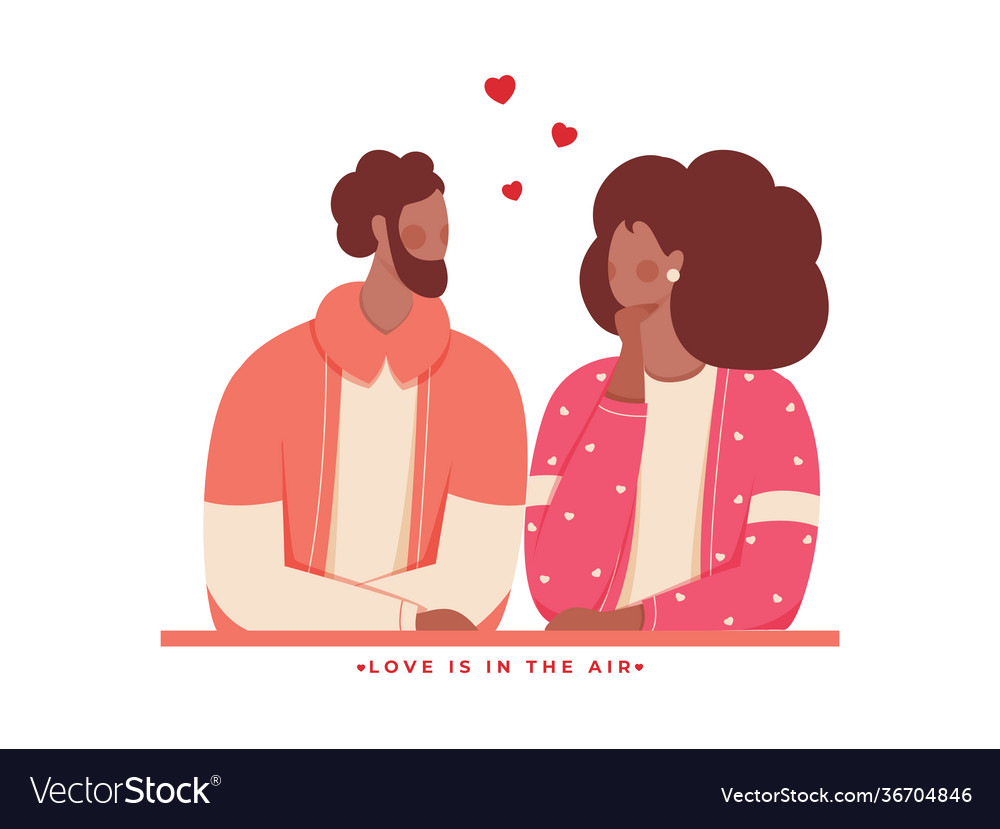 Faceless loving couple character and given
