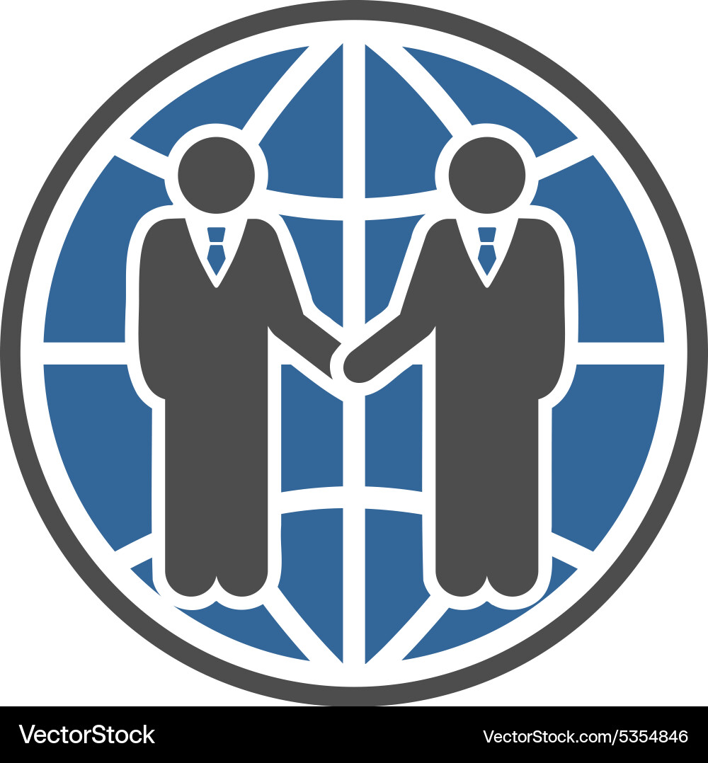 Global partnership icon from business bicolor set Vector Image