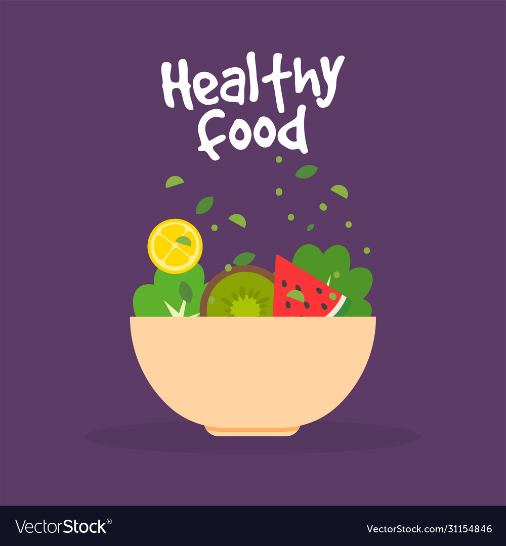 Healthy food poster Royalty Free Vector Image - VectorStock