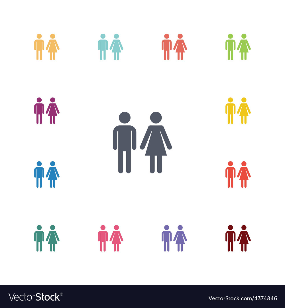 Man and woman flat icons set