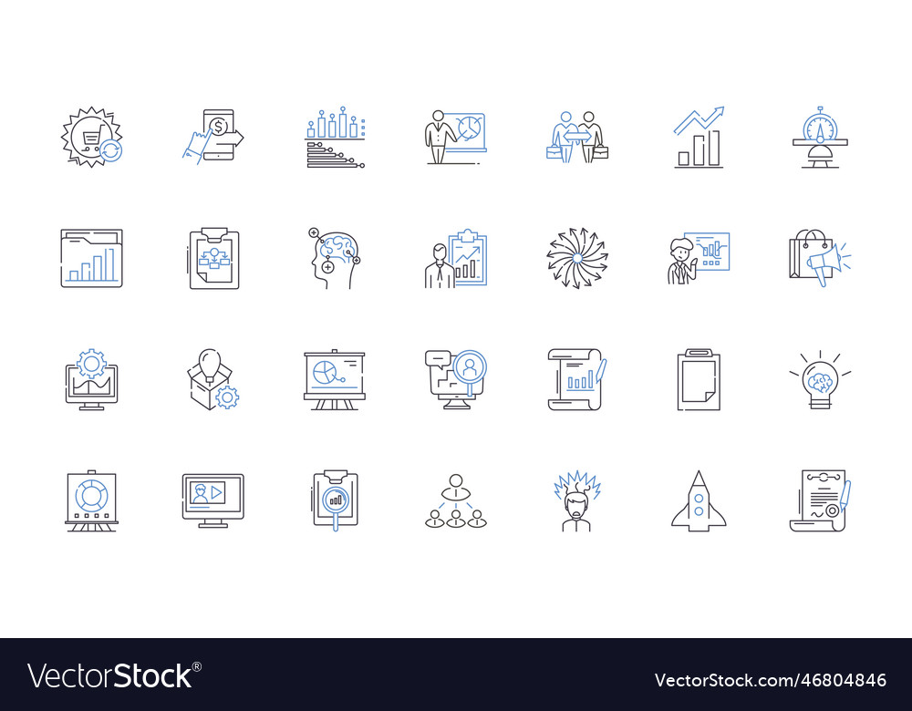 Plotting and scheming line icons collection