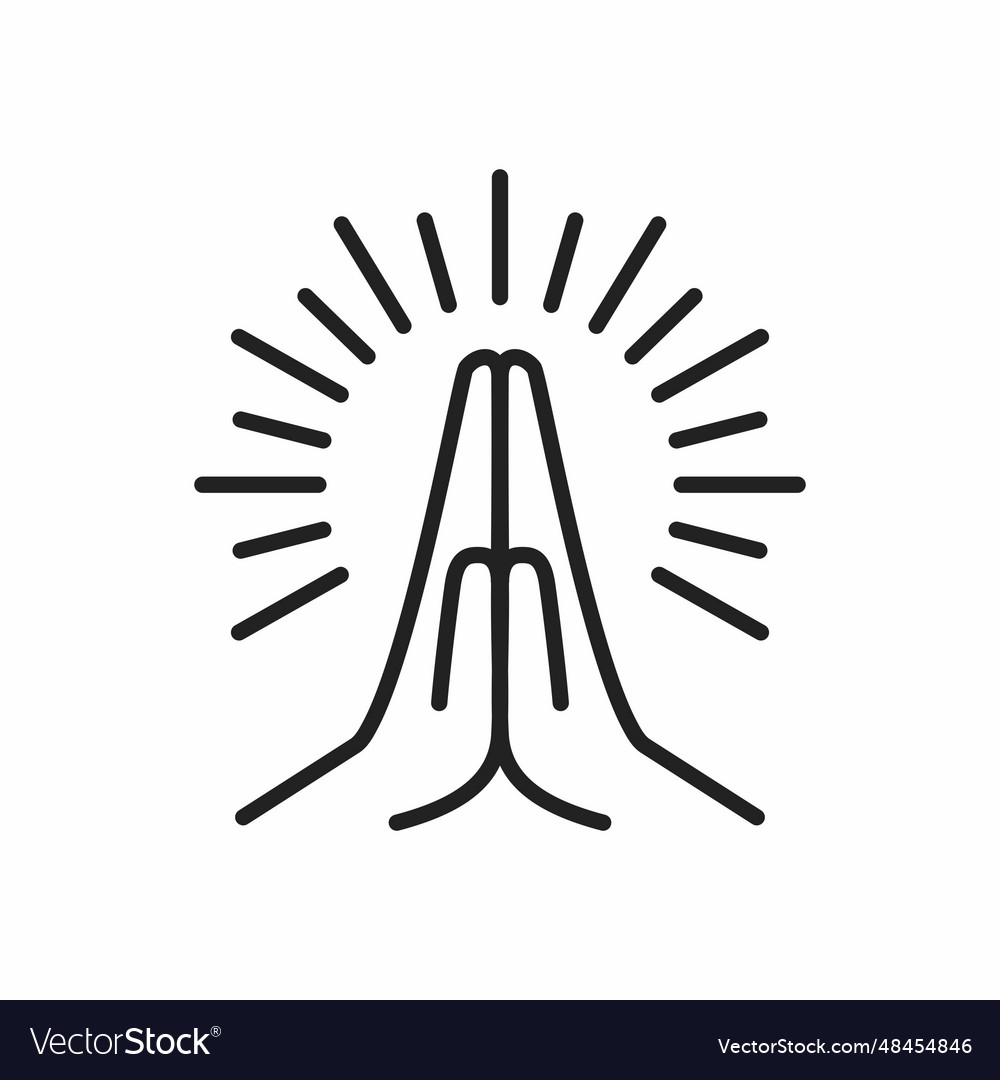 Pray Umriss Stil Symbol