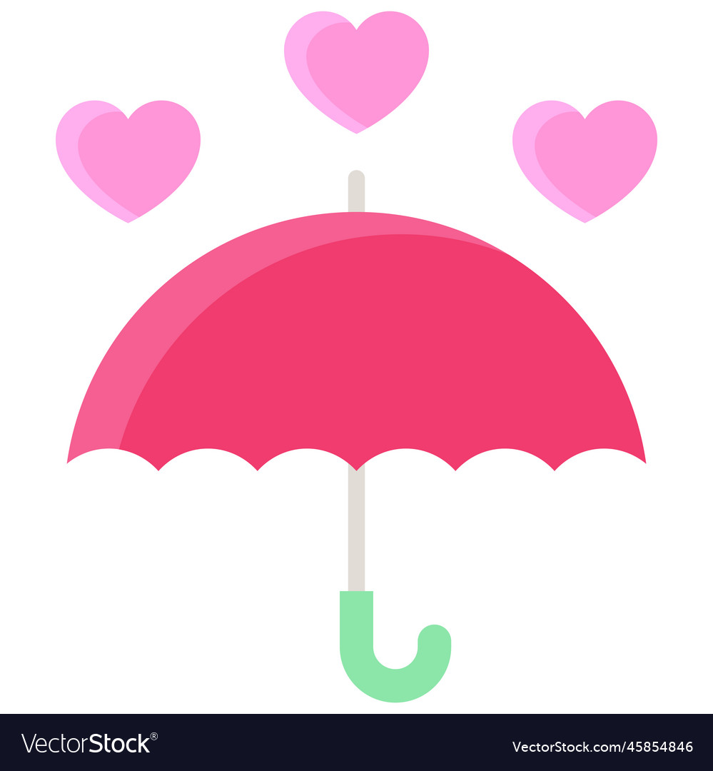 Umbrella icon love and heart