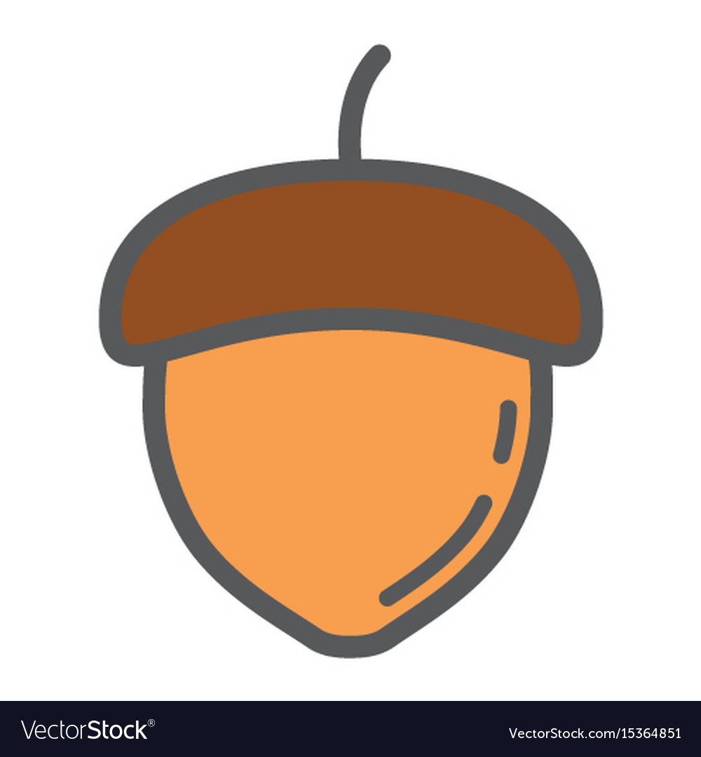 Acorn Line Icon Nüsse und Lebensmittelgrafiken