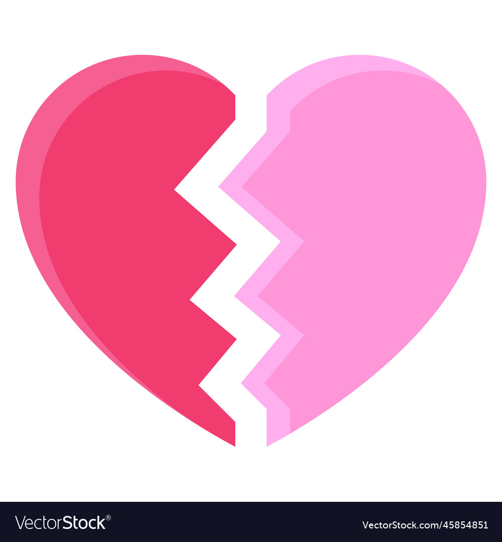 Broken heart icon love and heart Royalty Free Vector Image