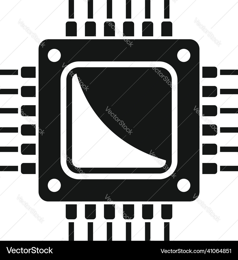 Central processor icon simple chip circuit Vector Image