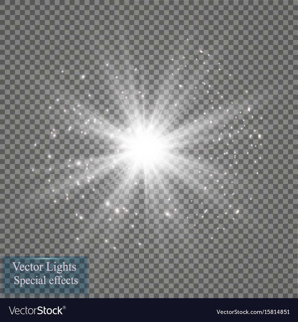 Glow light effect starburst with sparkles