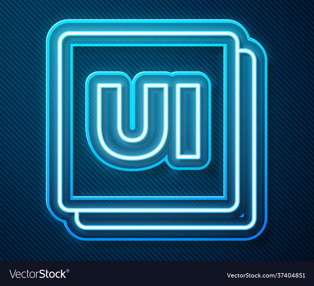 Glowing neon line ui or ux design icon isolated vector image Glowing neon line ui or ux design icon isolated