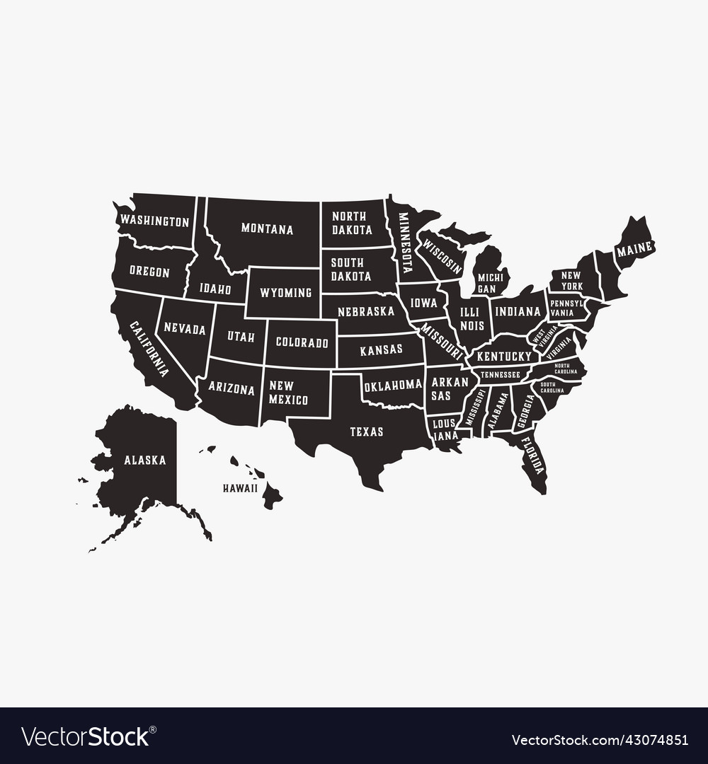 Graphic Map Of United States America Royalty Free Vector Graphic Map Of United States America Vector 43074851