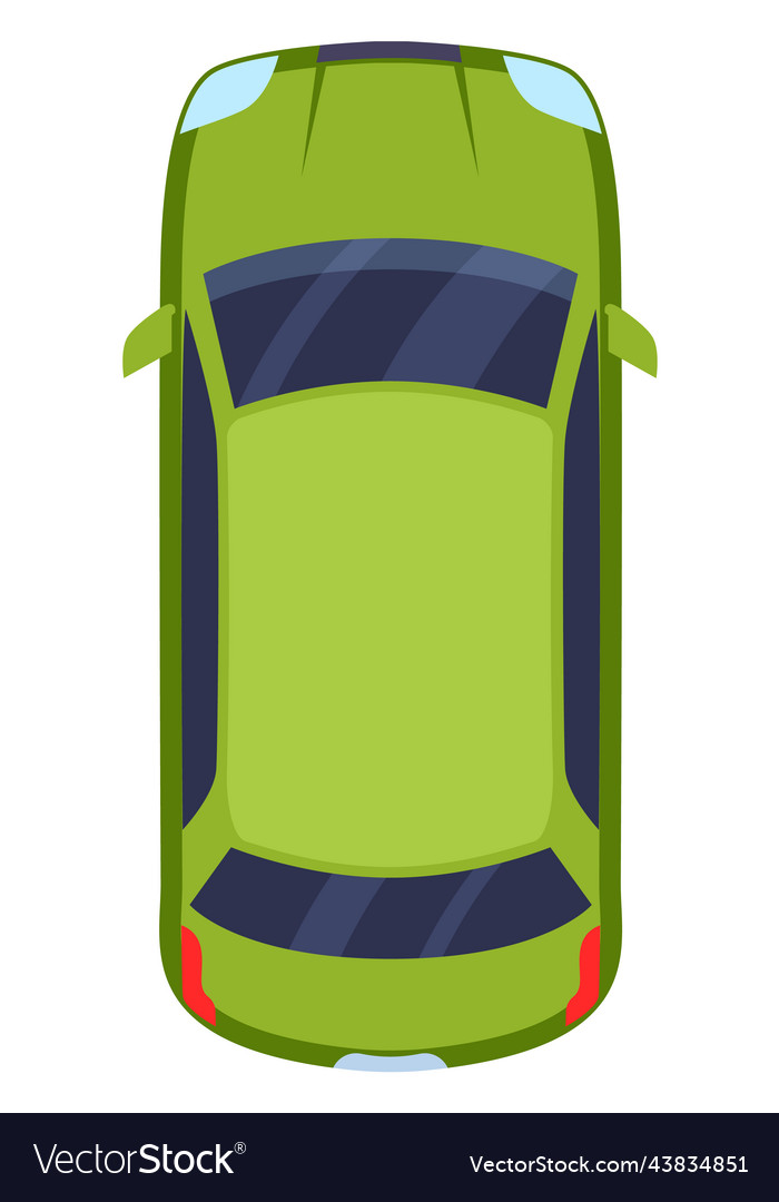 Green sedan icon city car top view Royalty Free Vector Image