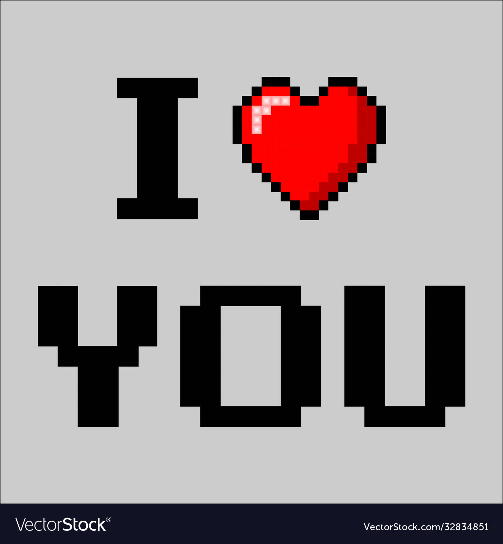 I love you pixel abstract background eps 10 Vector Image