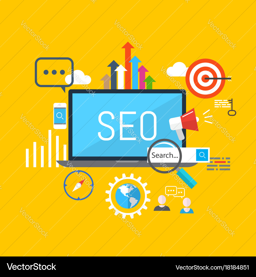 Seo concept Royalty Free Vector Image - VectorStock