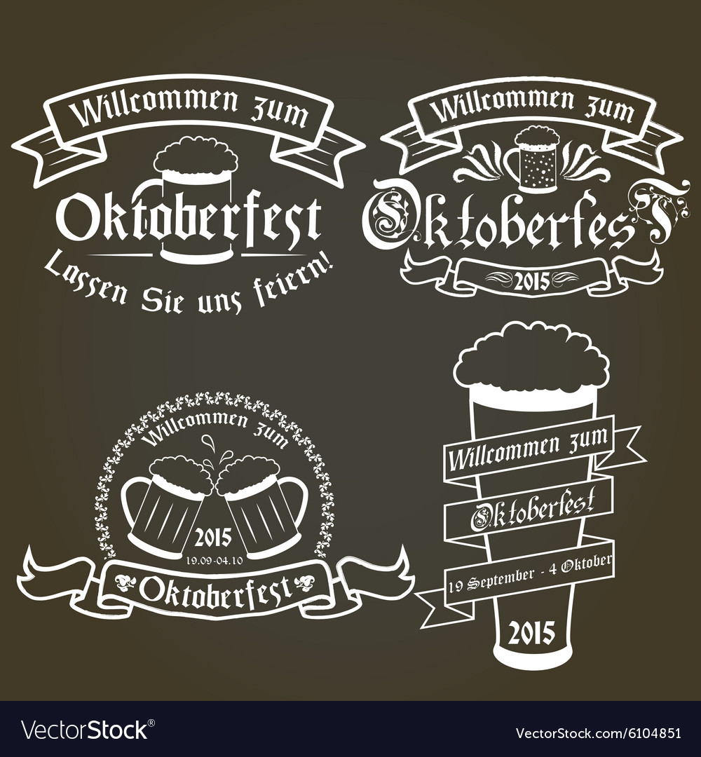 Set of oktoberfest labels design elements