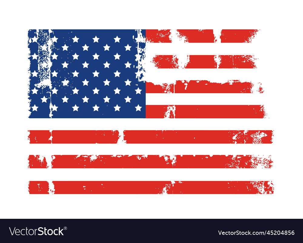 American flag with grunge texture design Vector Image