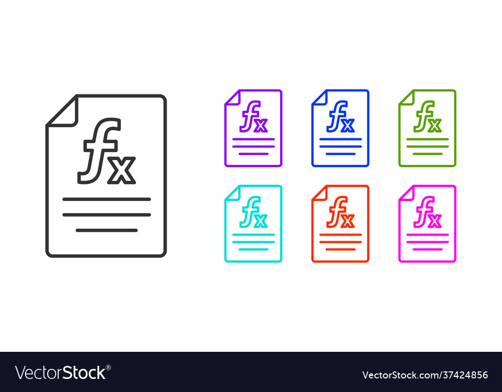 Black line function mathematical symbol icon vector image Black line function mathematical symbol icon