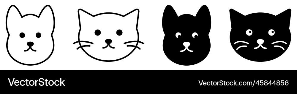 Cat and dog head icons Royalty Free Vector Image