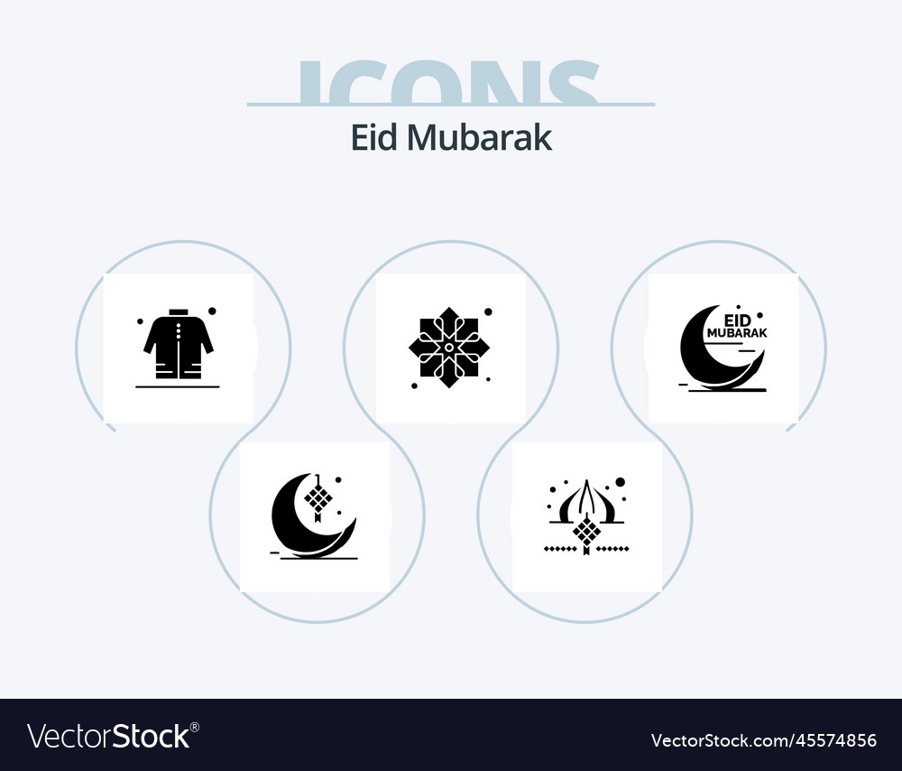 Eid mubarak glyph icon pack 5 design