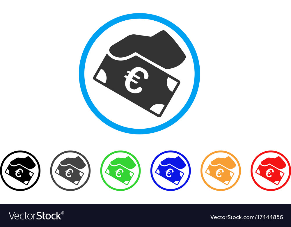 Euro payment rounded icon Royalty Free Vector Image