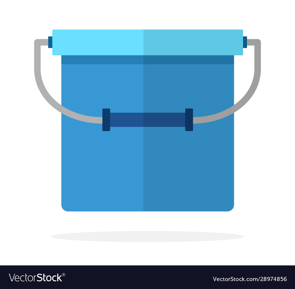 Fishing bucket flat isolated