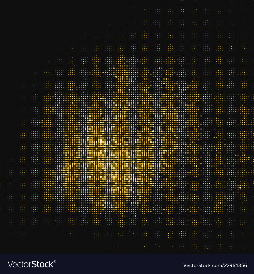 Gold glitter halftone dotted backdrop Royalty Free Vector