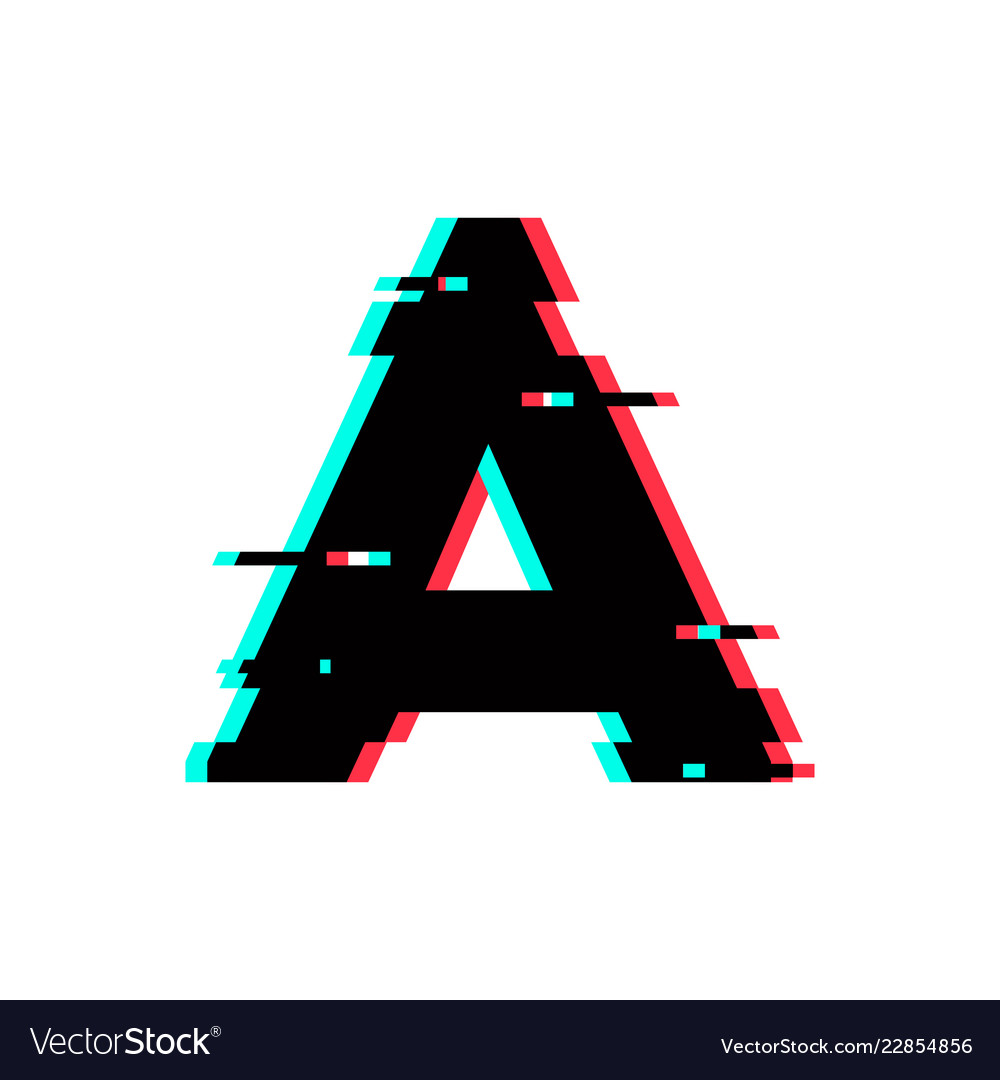 Download Logo letter a glitch distortion Royalty Free Vector Image